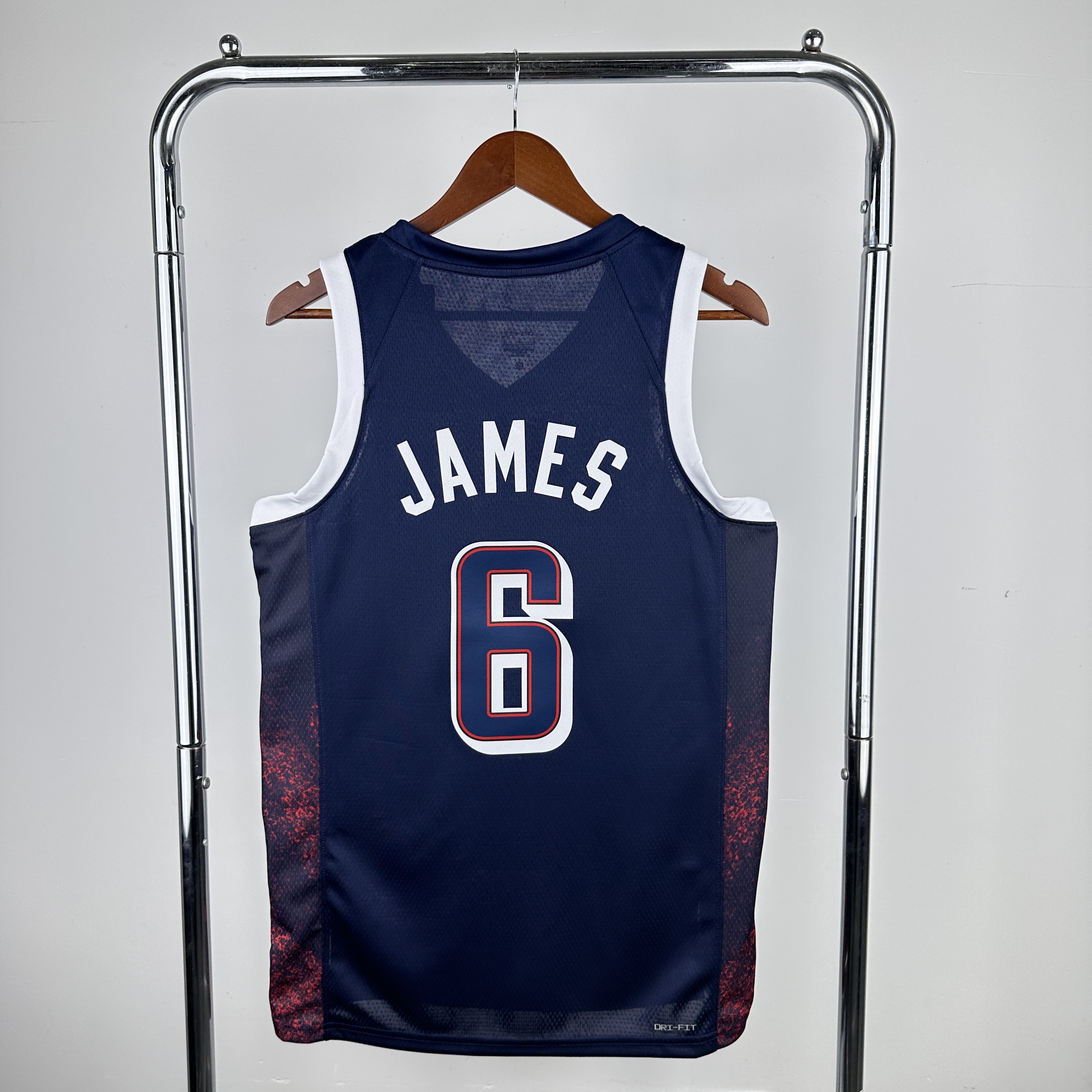 2024 Olympic USA #6 James Blue Nike NBA Jersey->->